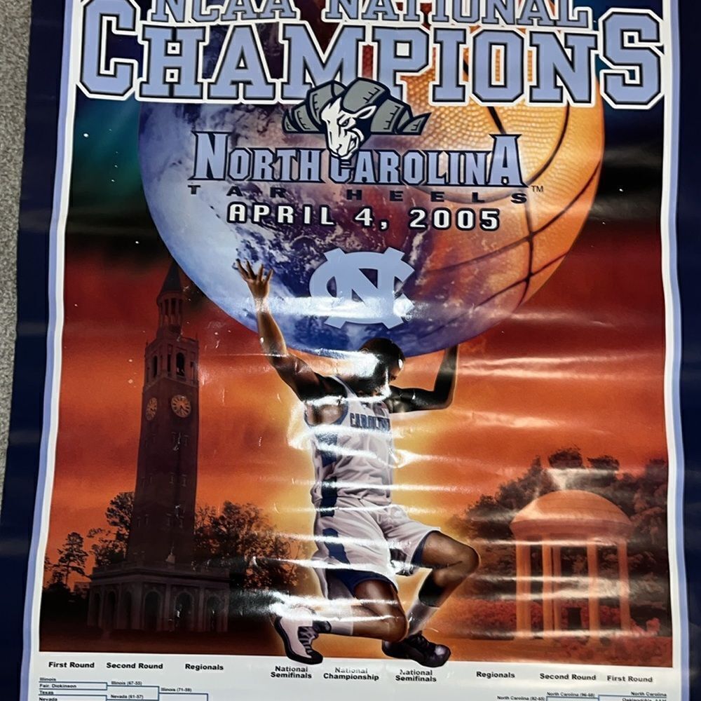 NCAA final four UNC North Carolina Tar Heels champions 2005 St Louis Poster used